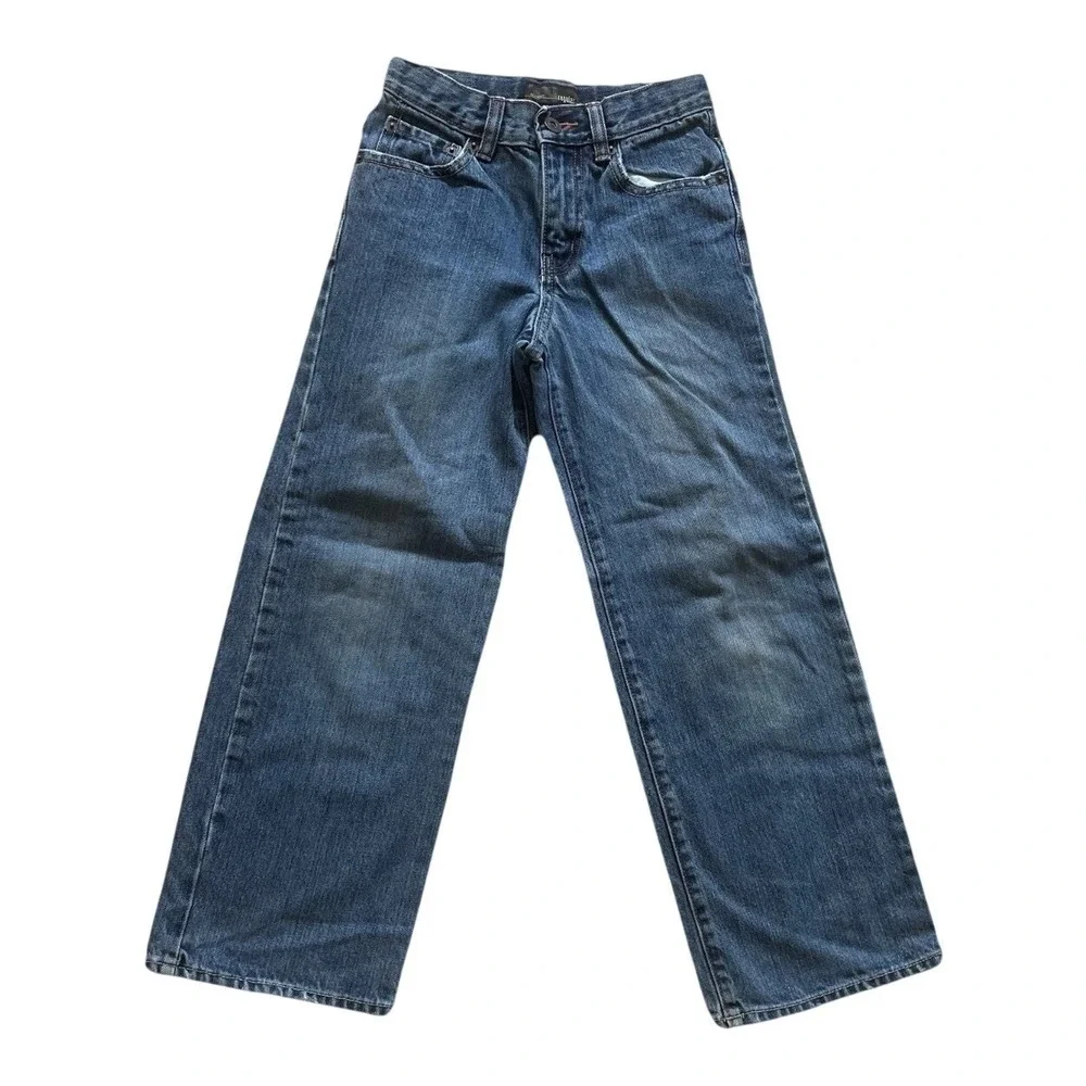 Old Navy Denim Jeans Boys 8 Slim Blue Regular Fit 100% Cotton Adjustable Waist